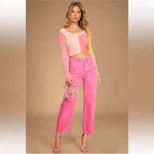 BLANKNYC Women’s The Baxter Pink Denim Pants Size 26